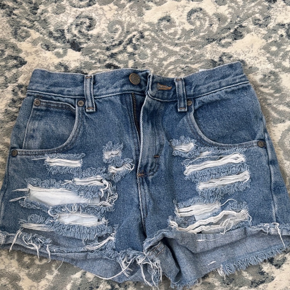 Wrangler Blue Distressed Jean Shorts